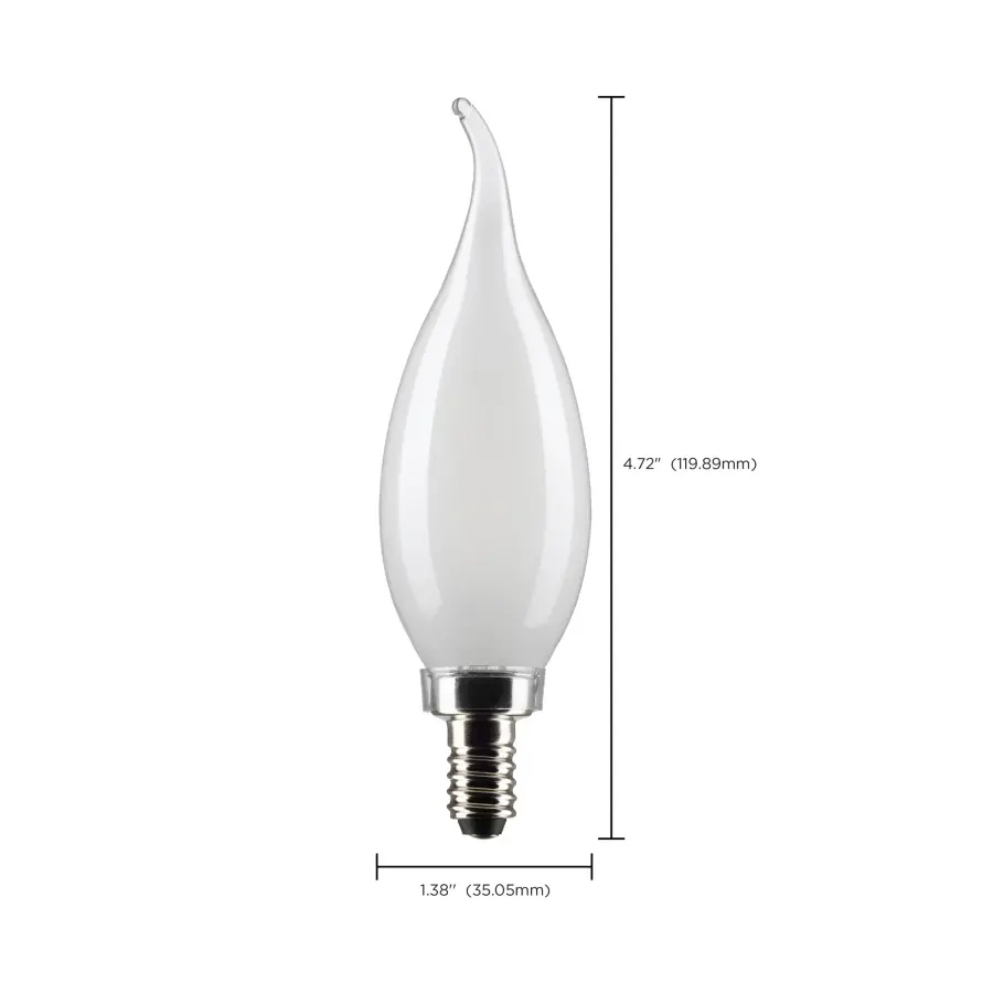 5.5 Watt CA10 LED Filament - Frost - Candelabra base - 90 CRI - 2700K - 120 Volt - Image 10