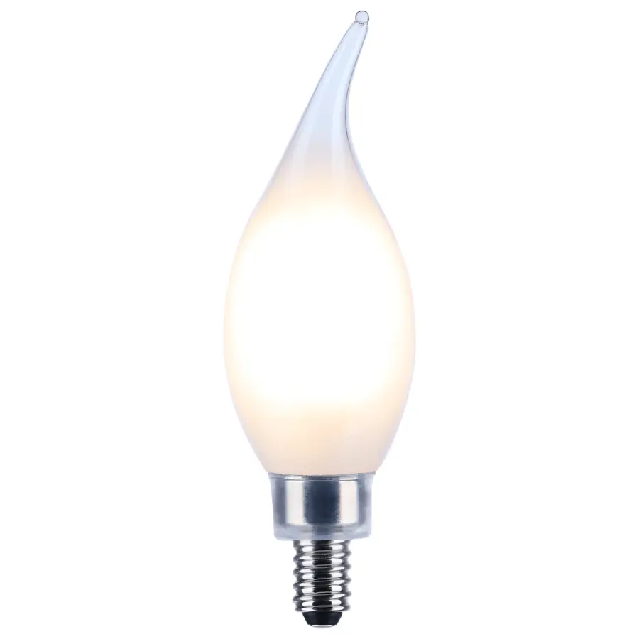 5.5 Watt CA10 LED Filament - Frost - Candelabra base - 90 CRI - 3000K - 120 Volt - Image 2