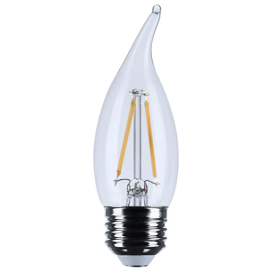 3 Watt CA10 LED Filament - Clear - Medium base - 90 CRI - 2700K - 120 Volt - Image 1