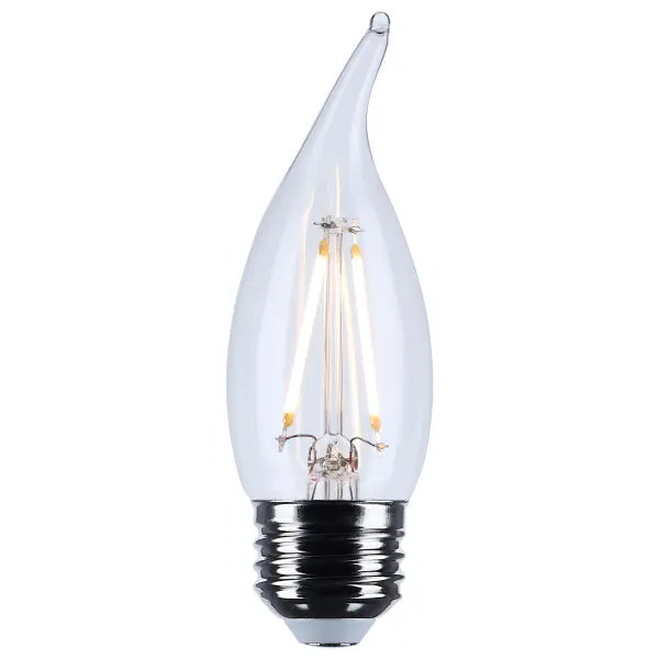 3 Watt CA10 LED Filament - Clear - Medium base - 90 CRI - 2700K - 120 Volt - Image 2