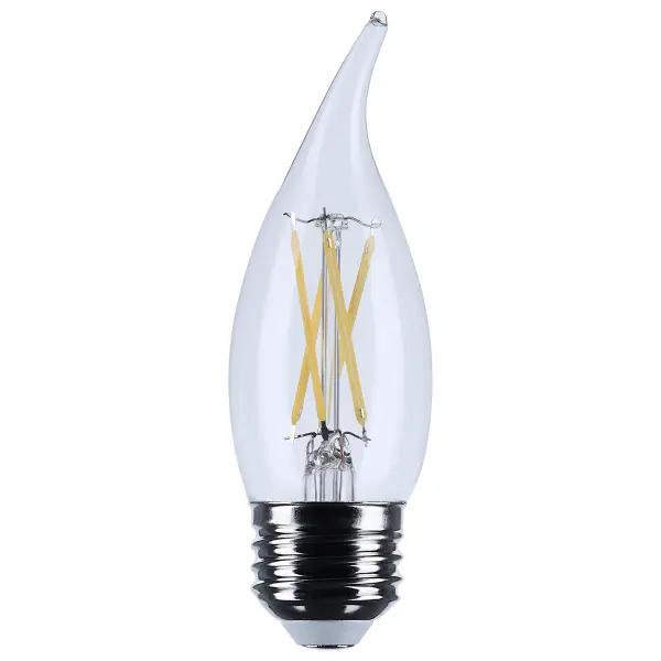 4 Watt CA10 LED Filament - Clear - Medium base - 90 CRI - 3000K - 120 Volt - Image 1
