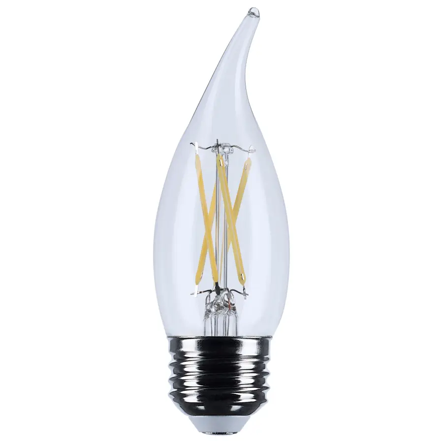 4 Watt CA10 LED Filament - Clear - Medium base - 90 CRI - 3000K - 120 Volt - Image 1