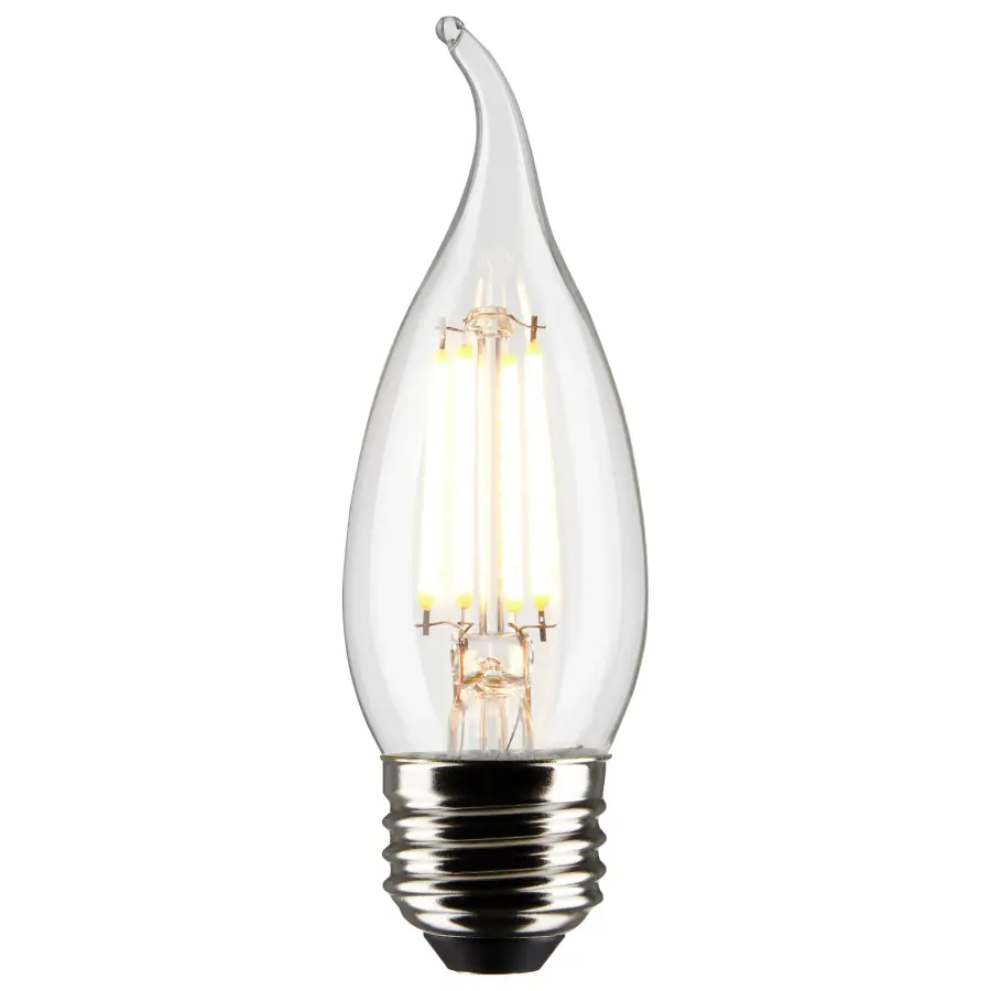 4 Watt CA10 LED Filament - Clear - Medium base - 90 CRI - 3000K - 120 Volt - Image 2