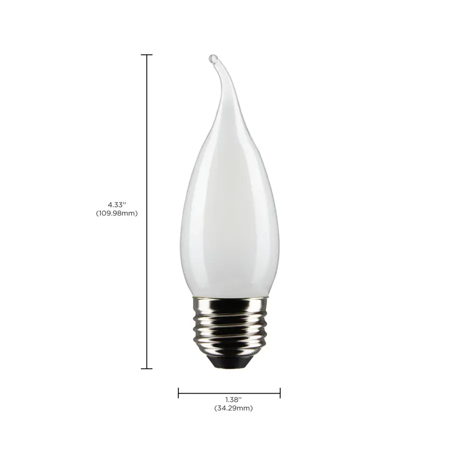 4 Watt CA10 LED Filament - Frost - Medium base - 90 CRI - 3000K - 120 Volt - Image 12