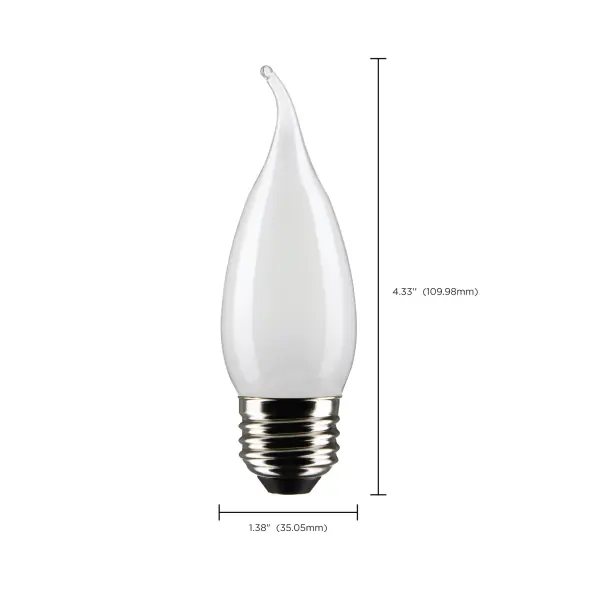 5.5 Watt CA10 LED Filament - Frost - Medium base - 90 CRI - 2700K - 120 Volt - Image 10
