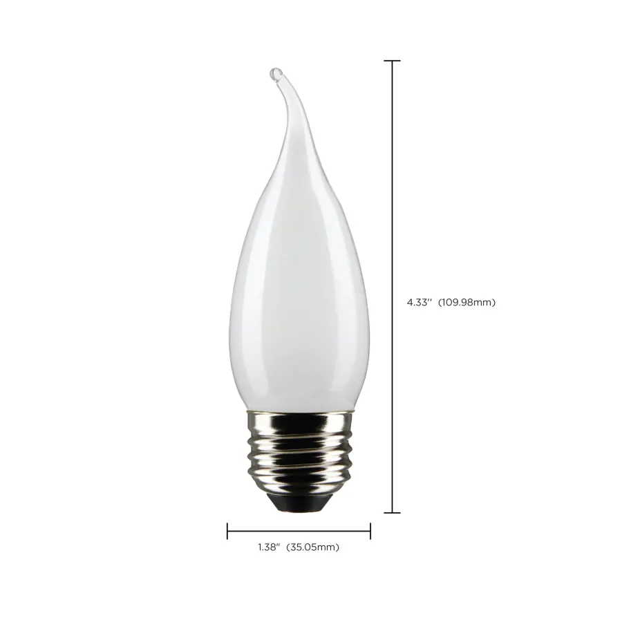 5.5 Watt CA10 LED Filament - Frost - Medium base - 90 CRI - 2700K - 120 Volt - Image 10