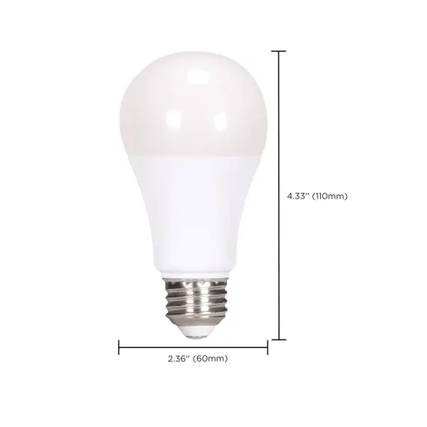 11.5 Watt - A19 LED - 90CRI - 2700K - Medium base - 220 deg. Beam Angle - 120 Volt - 1100 Lumens - CEC - 2-pack - Image 9
