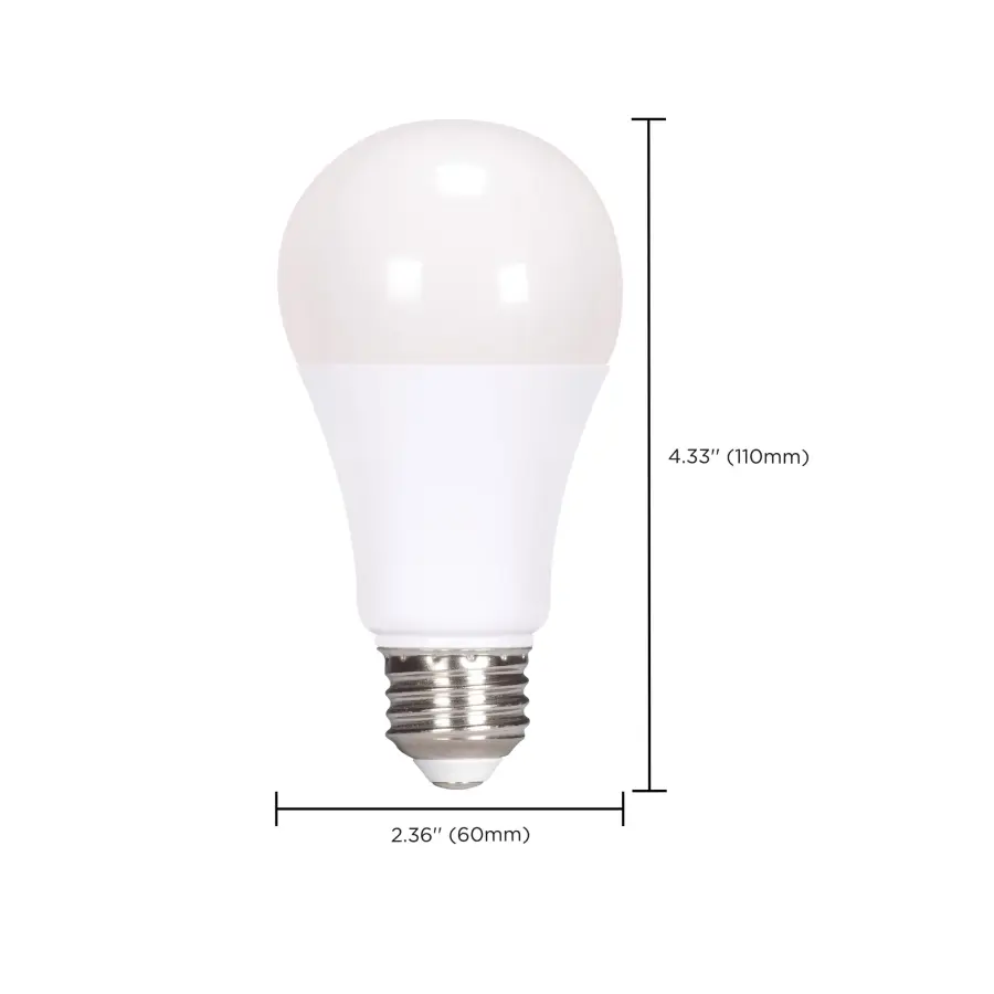 11.5 Watt - A19 LED - 90CRI - 2700K - Medium base - 220 deg. Beam Angle - 120 Volt - 1100 Lumens - CEC - 2-pack - Image 9