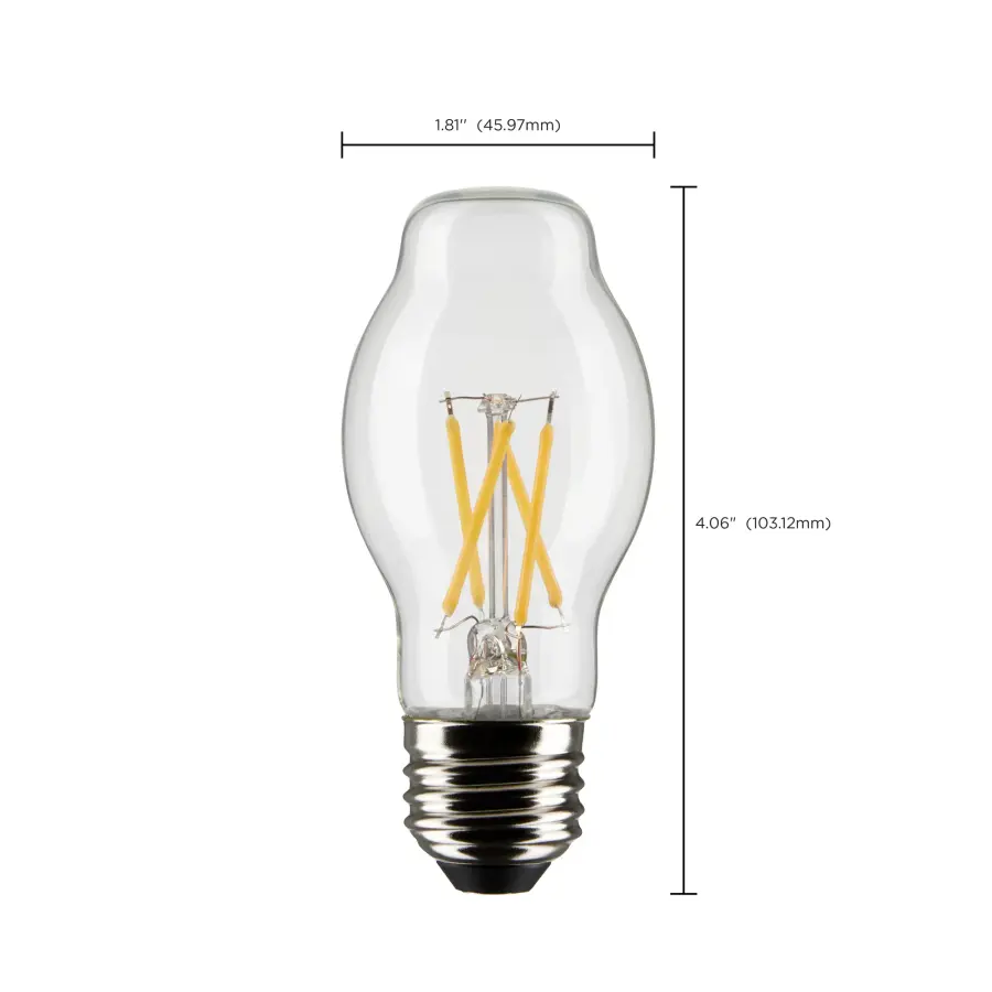 5 Watt BT15 LED Filament - Clear - Medium base - 90 CRI - 2700K - 120 Volt - Image 12