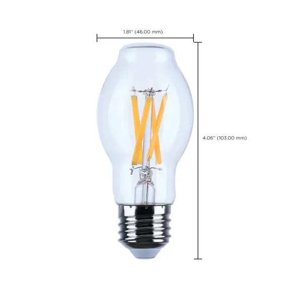 8 Watt BT15 LED Filament - Clear - Medium base - 90 CRI - 2700K - 120 Volt - Image 12