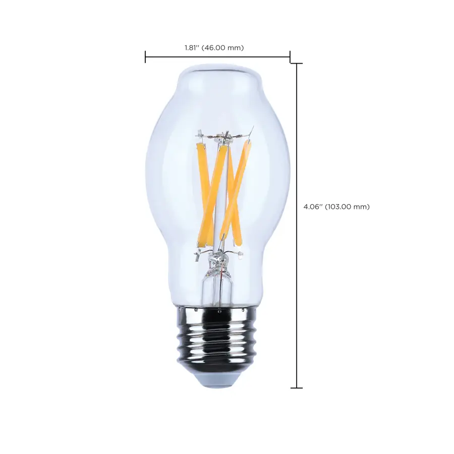 8 Watt BT15 LED Filament - Clear - Medium base - 90 CRI - 2700K - 120 Volt - Image 12