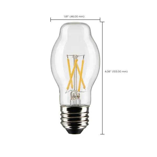 8 Watt BT15 LED Filament - Clear - Medium base - 90 CRI - 4000K - 120 Volt - Image 11