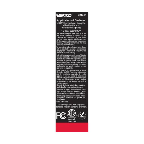 5.5 Watt T10 LED Filament - Clear - Medium base - 90 CRI - 2700K - 120 Volt - Image 8