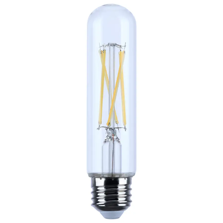 8 Watt T10 LED Filament - Clear - Medium base - 90 CRI - 2700K - 120 Volt - Image 1
