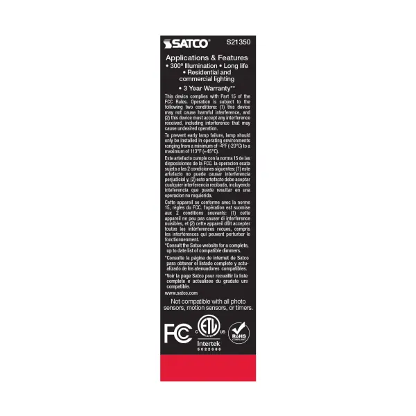 8 Watt T10 LED Filament - Clear - Medium base - 90 CRI - 2700K - 120 Volt - Image 8