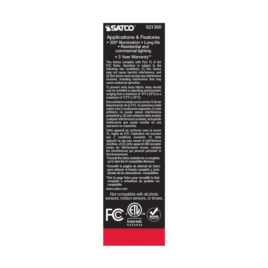 8 Watt T10 LED Filament - Clear - Medium base - 90 CRI - 2700K - 120 Volt - Image 8