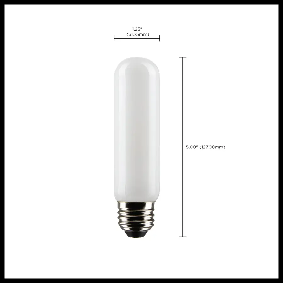 8 Watt T10 LED Filament - Frost - Medium base - 90 CRI - 2700K - 120 Volt - Image 11