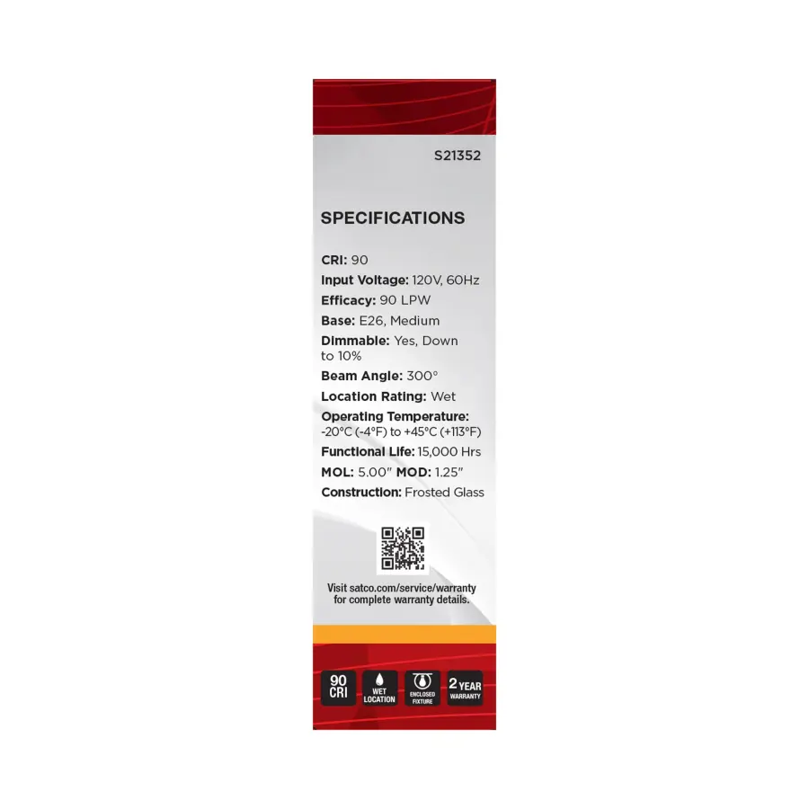 8 Watt T10 LED Filament - Frost - Medium base - 90 CRI - 2700K - 120 Volt - Image 7