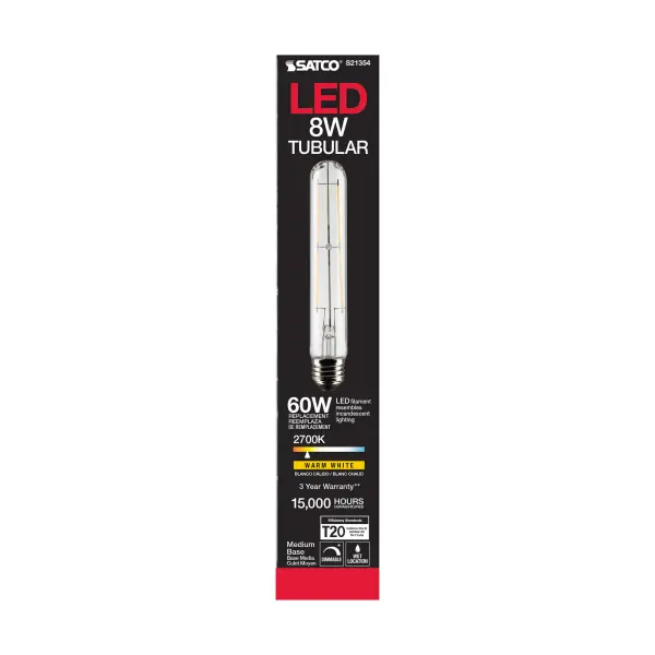 8 Watt T9 LED Filament - Clear - Medium base - 90 CRI - 2700K - 120 Volt - Image 5