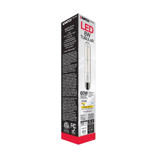8 Watt T9 LED Filament - Clear - Medium base - 90 CRI - 2700K - 120 Volt - Image 9