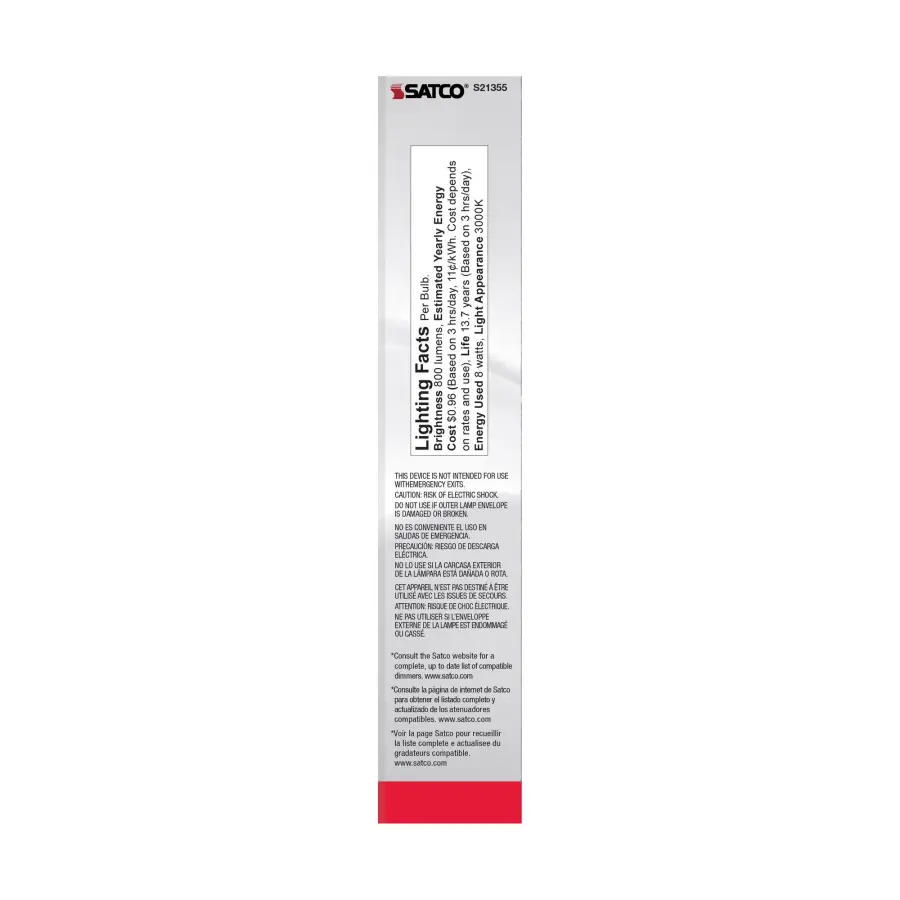 8 Watt T9 LED Filament - Clear - Medium base - 90 CRI - 3000K - 120 Volt - Image 6