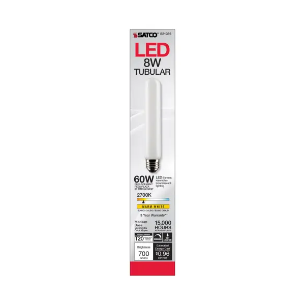 8 Watt T9 LED Filament - Frost - Medium base - 90 CRI - 2700K - 120 Volt - Image 4