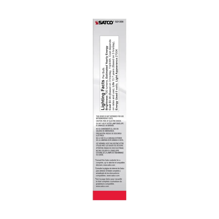8 Watt T9 LED Filament - Frost - Medium base - 90 CRI - 2700K - 120 Volt - Image 6