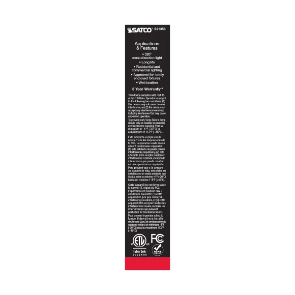 8 Watt T9 LED Filament - Frost - Medium base - 90 CRI - 2700K - 120 Volt - Image 7