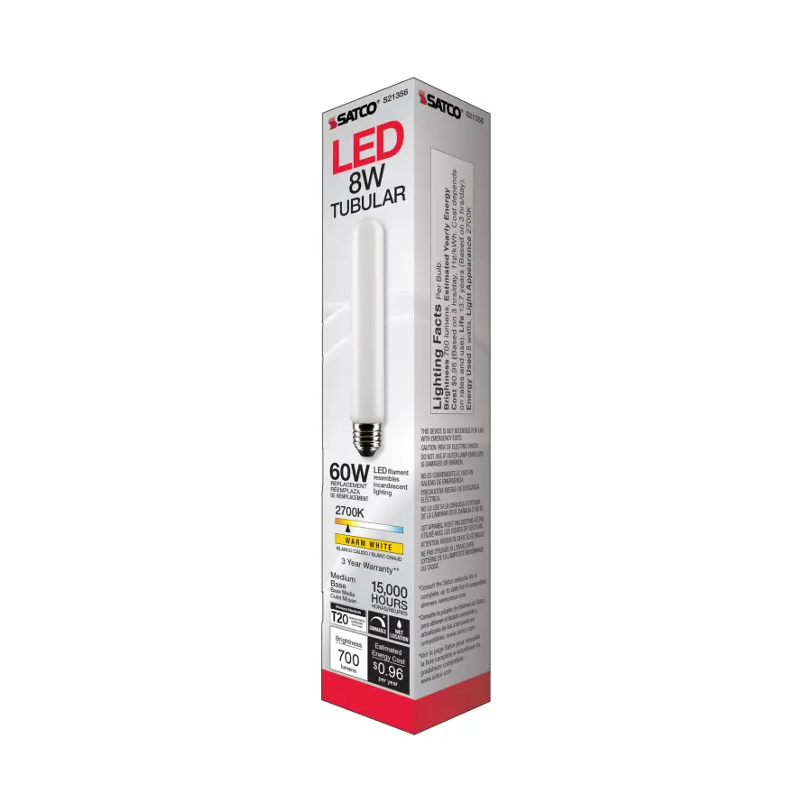 8 Watt T9 LED Filament - Frost - Medium base - 90 CRI - 2700K - 120 Volt - Image 8