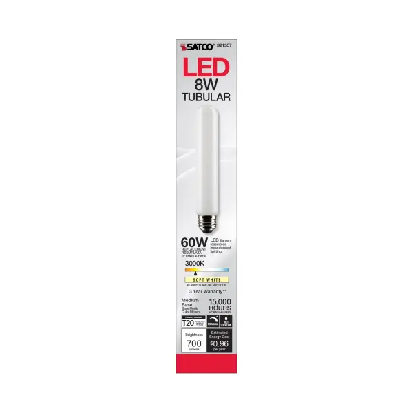 8 Watt T9 LED Filament - Frost - Medium base - 90 CRI - 3000K - 120 Volt - Image 4