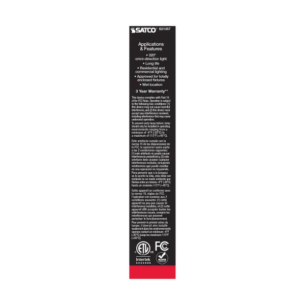 8 Watt T9 LED Filament - Frost - Medium base - 90 CRI - 3000K - 120 Volt - Image 7