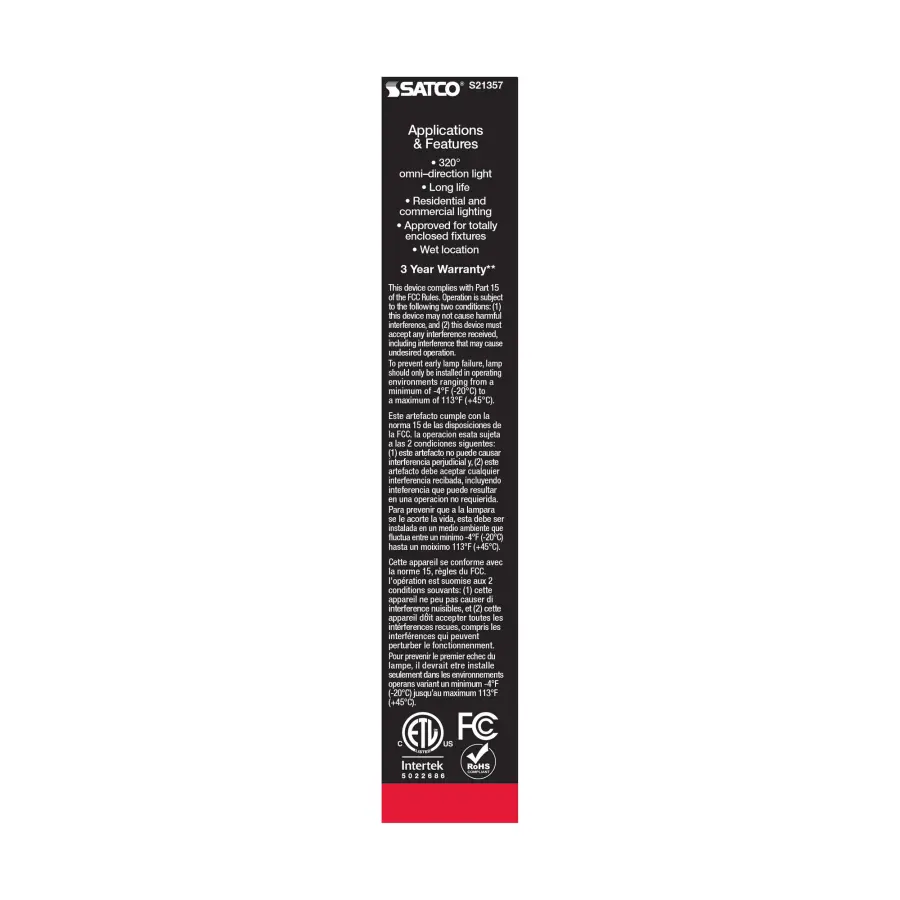8 Watt T9 LED Filament - Frost - Medium base - 90 CRI - 3000K - 120 Volt - Image 7