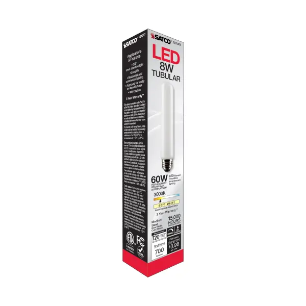 8 Watt T9 LED Filament - Frost - Medium base - 90 CRI - 3000K - 120 Volt - Image 9