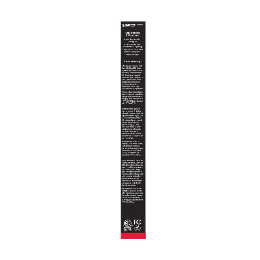 8 Watt T9 LED Filament - Clear - Medium base - 90 CRI - 2700K - 120 Volt - Image 8