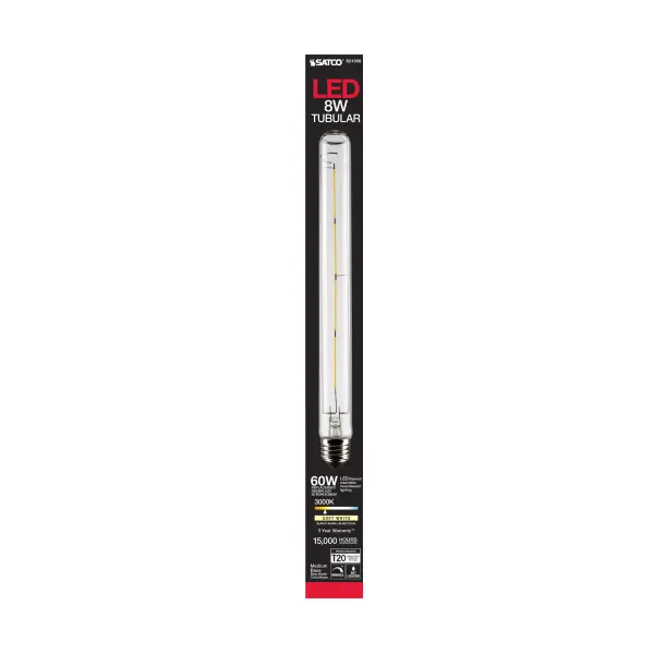 8 Watt T9 LED Filament - Clear - Medium base - 90 CRI - 3000K - 120 Volt - Image 5