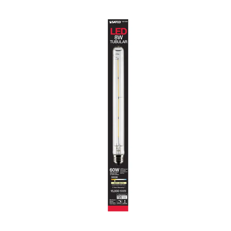 8 Watt T9 LED Filament - Clear - Medium base - 90 CRI - 3000K - 120 Volt - Image 5