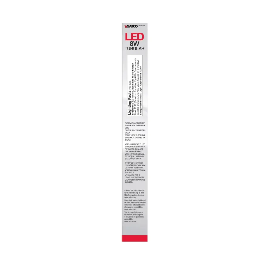 8 Watt T9 LED Filament - Clear - Medium base - 90 CRI - 3000K - 120 Volt - Image 6