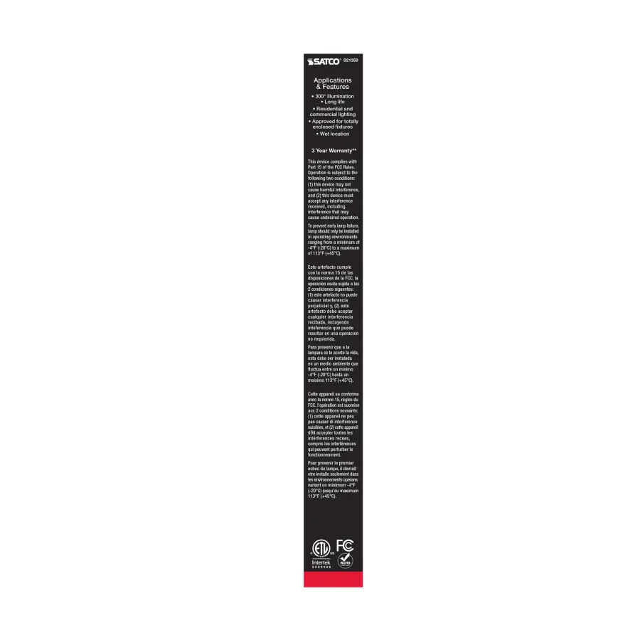 8 Watt T9 LED Filament - Clear - Medium base - 90 CRI - 3000K - 120 Volt - Image 7