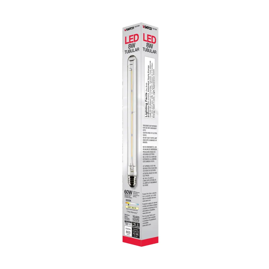 8 Watt T9 LED Filament - Clear - Medium base - 90 CRI - 3000K - 120 Volt - Image 8