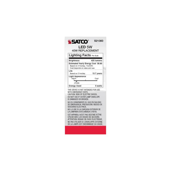 5 Watt ST19 LED Filament - Clear - Medium base - 90 CRI - 2700K - 120 Volt - Image 7