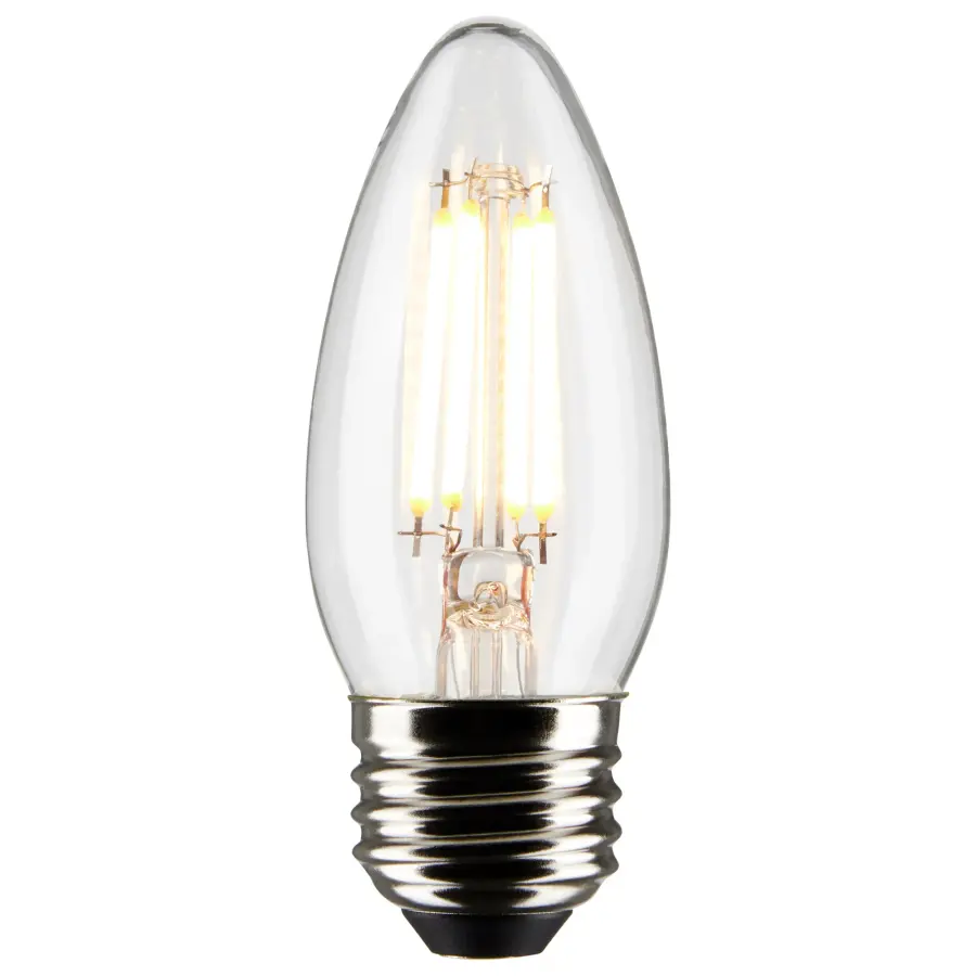 4 Watt B11 LED Filament - Clear - Medium base - 90 CRI - 2700K - 120 Volt - 3-Pack - Image 2