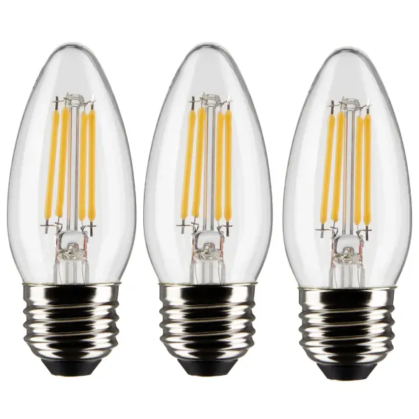 4 Watt B11 LED Filament - Clear - Medium base - 90 CRI - 2700K - 120 Volt - 3-Pack - Image 3