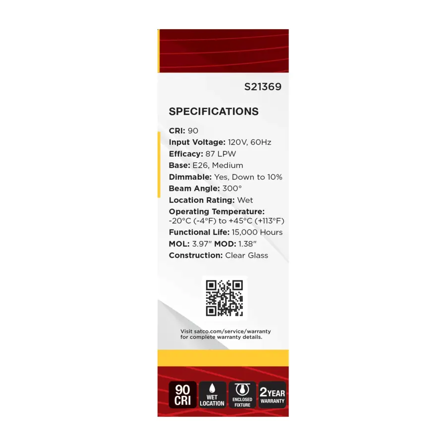 4 Watt B11 LED Filament - Clear - Medium base - 90 CRI - 3000K - 120 Volt - 3-Pack - Image 7