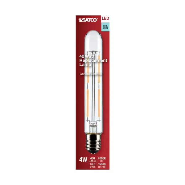 4 Watt T6.5 LED Filament - Clear - Intermediate Base - 4000K - 400 Lumens - 120 Volt - Image 4