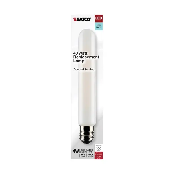 4 Watt T6.5 LED Filament - Frosted - Intermediate Base - 4000K - 360 Lumens - 120 Volt - Image 3