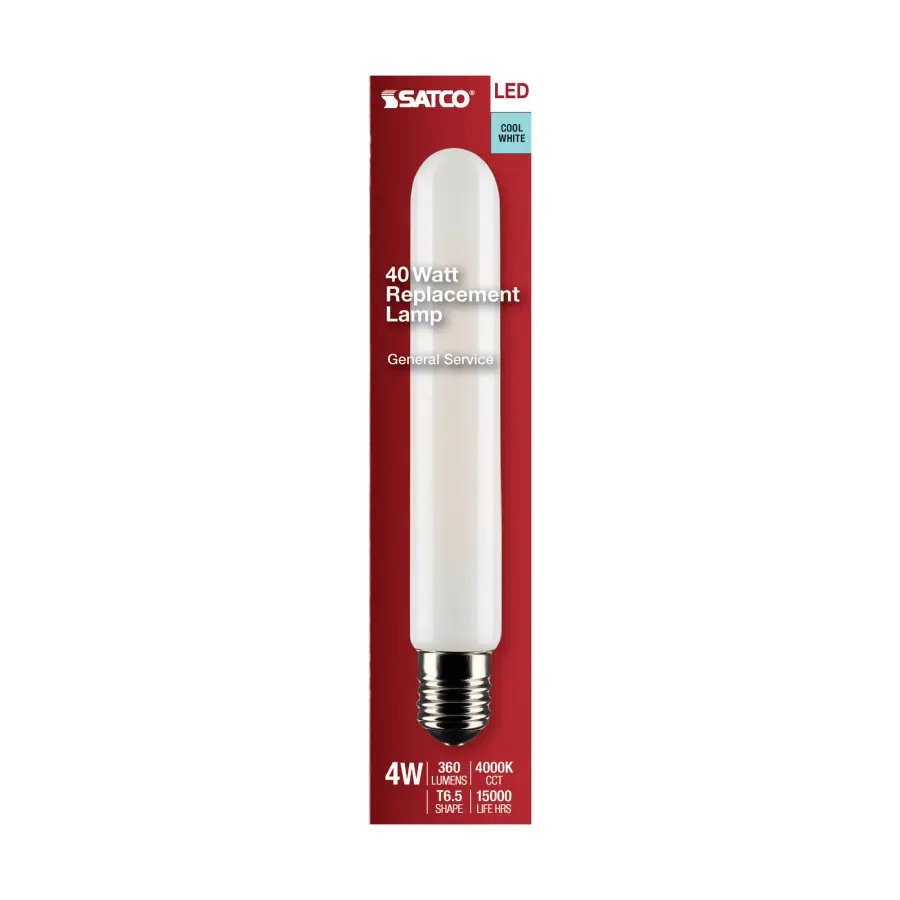 4 Watt T6.5 LED Filament - Frosted - Intermediate Base - 4000K - 360 Lumens - 120 Volt - Image 4