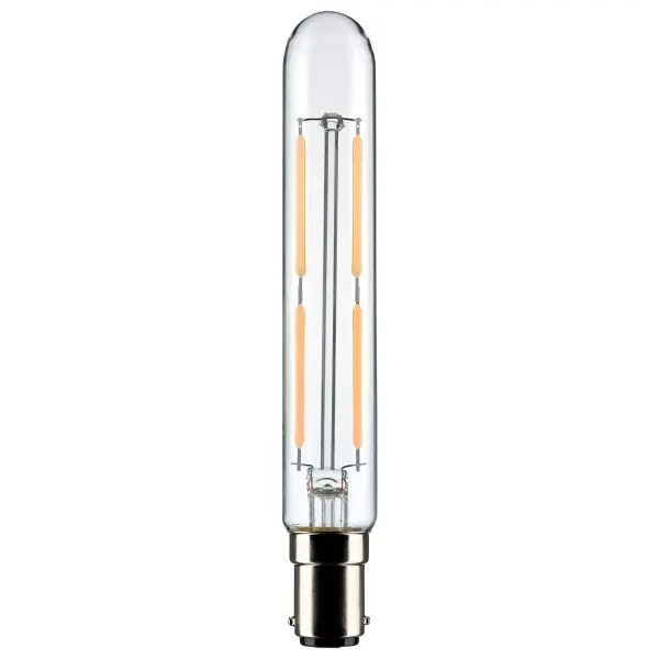 4 Watt T6.5 LED Filament - Clear - Double Contact Bayonet Base - 3000K - 400 Lumens - 120 Volt - Image 1