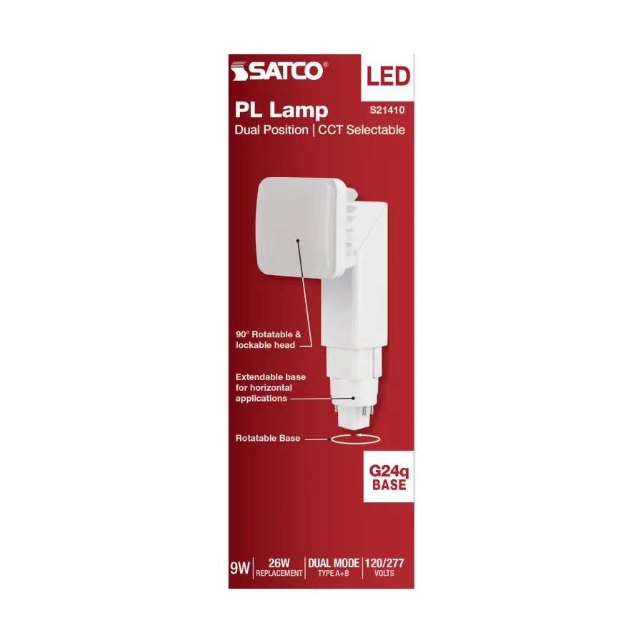 9 Watt PL 4-Pin LED - 1100 Lumens - G24q Base - CCT Selectable - White Finish - 120-277 Volts - Image 9