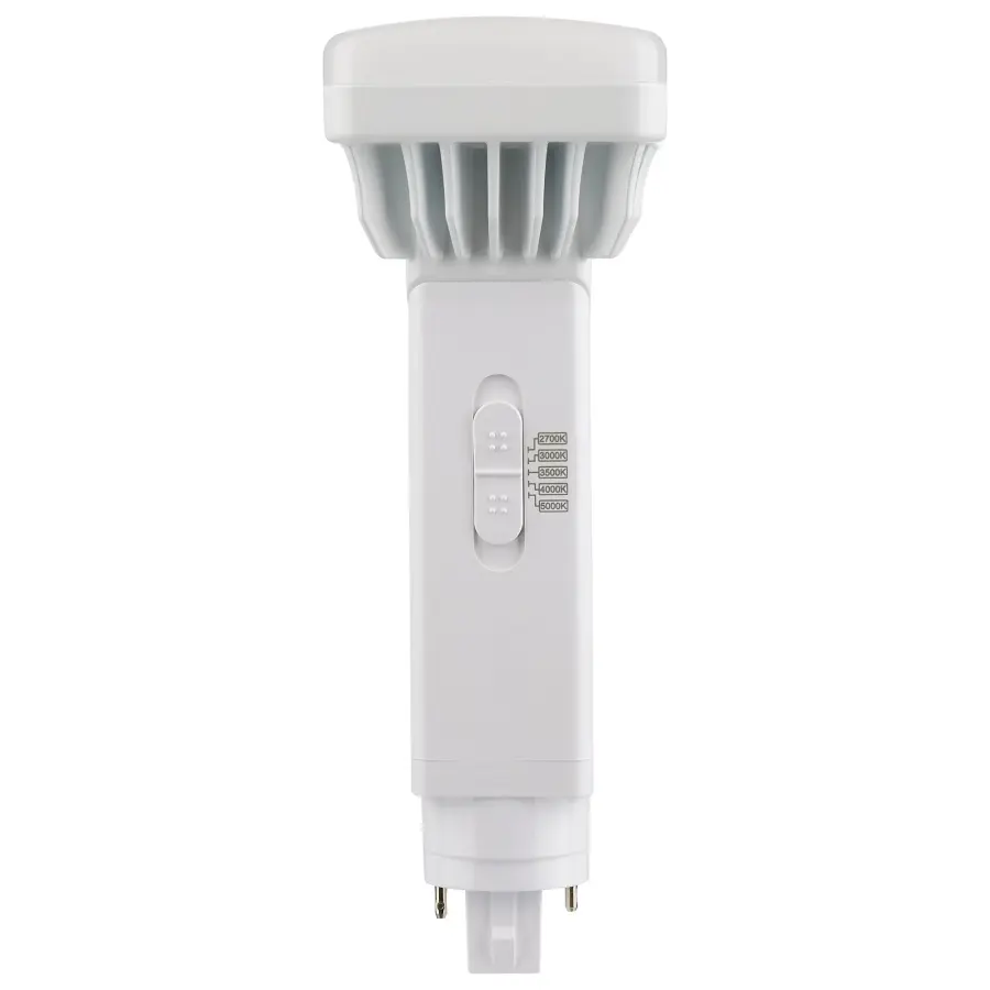 9 Watt PL 2-Pin LED - 1100 Lumens - G24d Base - CCT Selectable - White Finish - 120-277 Volts - Image 1
