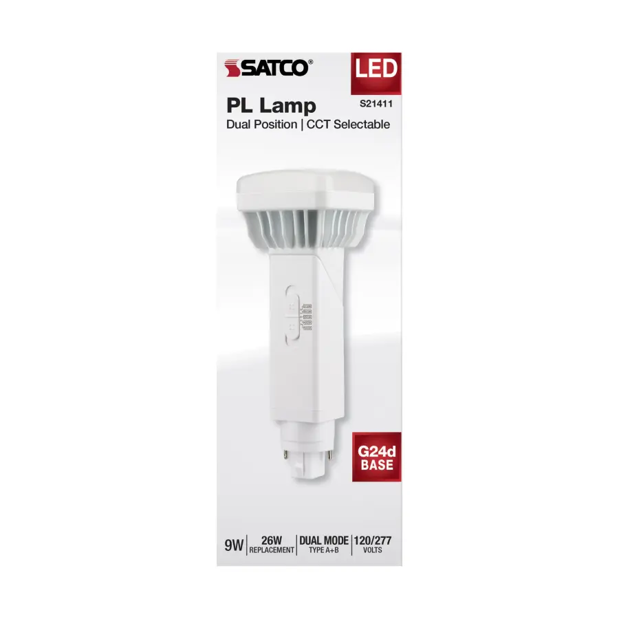 9 Watt PL 2-Pin LED - 1100 Lumens - G24d Base - CCT Selectable - White Finish - 120-277 Volts - Image 8